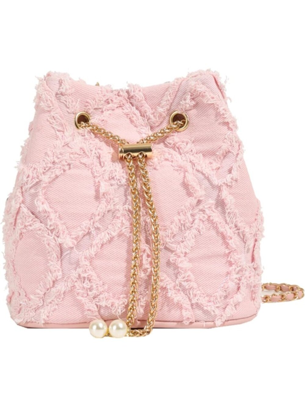 Quilted Denim Bucket Bag | Drawstring Jean Purse | Stylish Hobo Crossbody